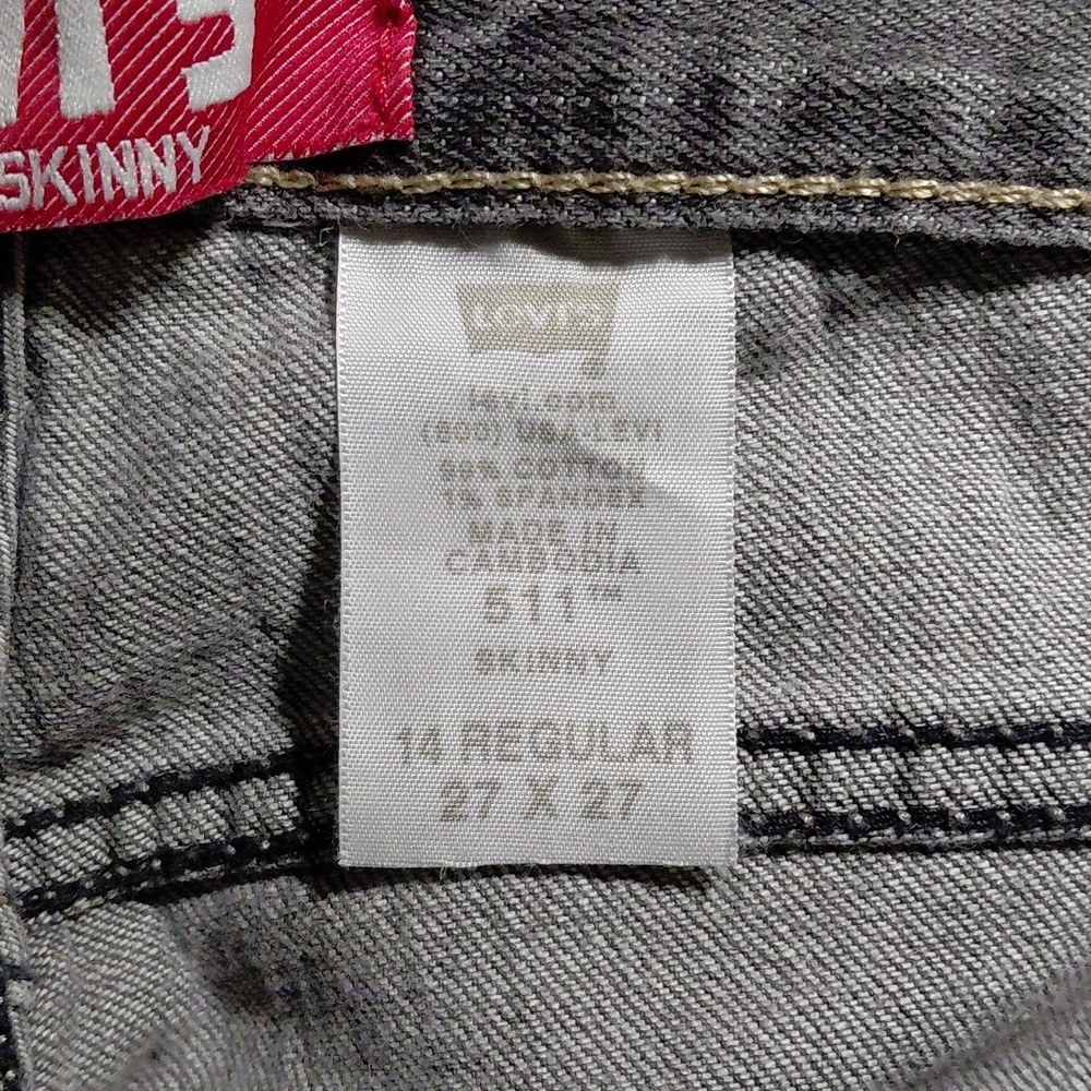 633820...Levi's 511 Skinny Jeans Size 14 Reg, W26, 26" Inseam 8 1/2" Rise - Picture 5 of 5